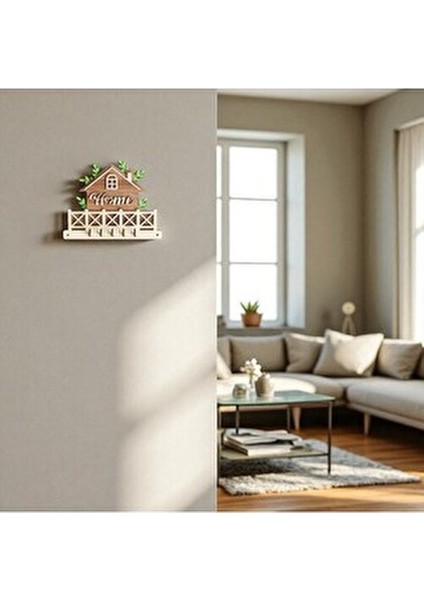 Dekoratif Ahşap Anahtar Askılığı | Ev Şeklinde Tasarım | 22X17CM Duvar Tipi Anahtarlık fiyatları