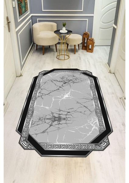 Modern Lazer Kesim Dijital Baskı Kaymaz Taban Halı H0441