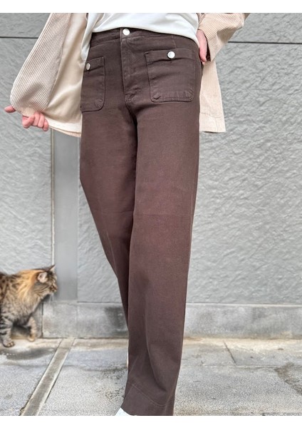 Ön Cep Detaylı Likralı Palazzo Pantolon fiyatları