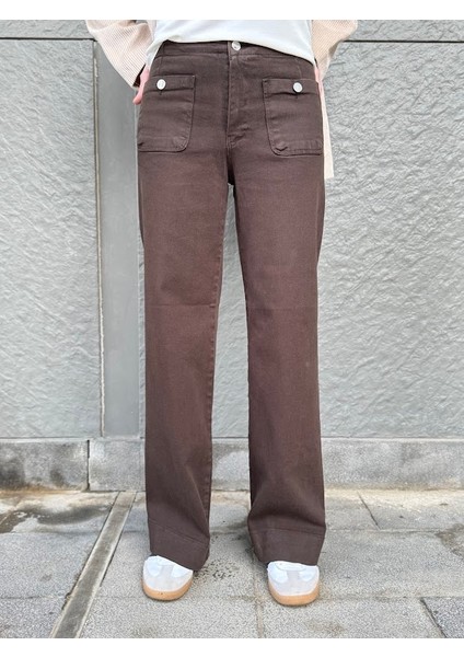 Ön Cep Detaylı Likralı Palazzo Pantolon indirimleri