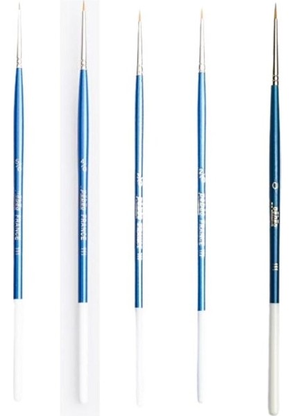 Detay Için Ince Uçlu Fırça Seti - Pebeo Golden Suluboya Fırçası Yuvarlak Uç Seri 111 5'li