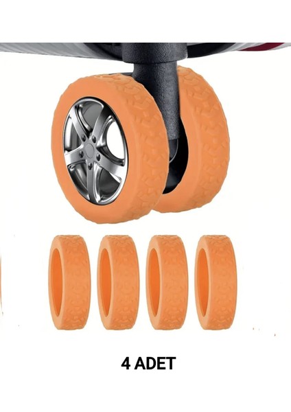 4 Adet Siyah Silikon Bavul Tekerleği Kılıfı Sessiz Koruyucu Ofis Sandalyesi Tekerlek Kılıfı