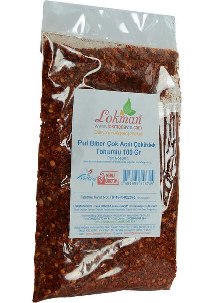 Pul Biber Çok Acılı Çekirdek Tohumlu 100 gr Paket modelleri