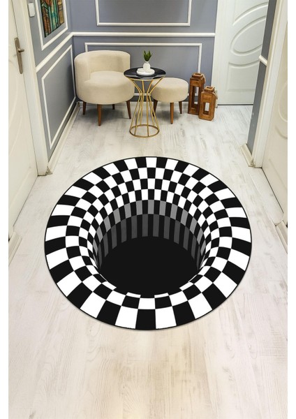 3D Modern Desenli Yuvarlak Dijital Baskı Kaymaz Tabanlı Halı H0336 fiyatları