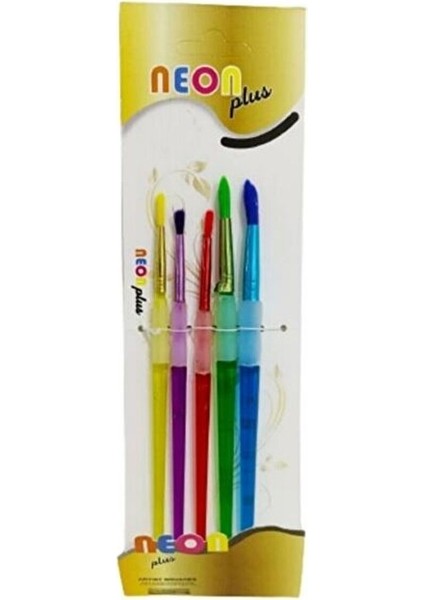 Guaj & Sulu Boya Yuvarlak Uçlu Renkli Fırça Seti 5'li