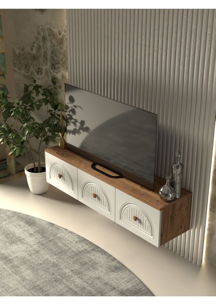 Bohem 135 cm 3 Kapaklı Şık Mdf Kapaklı Duvar Tv Ünitesi modelleri
