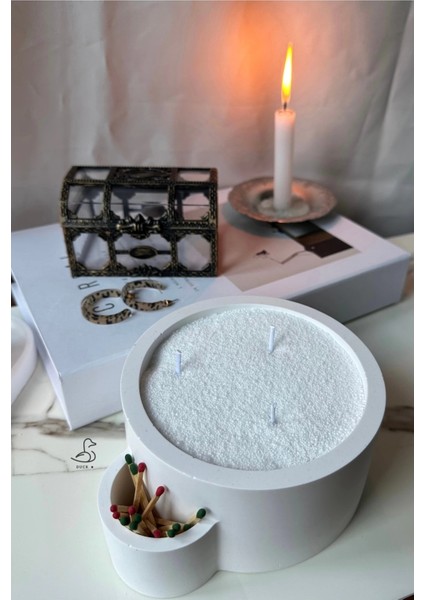 Dairesel Kibrit Bölmeli Dekoratif Mumluk Inci Toz Mum Dahil fırsatları