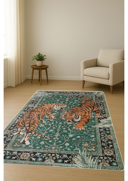 Kaplan Desenli Dijital Baskı Kaymaz Taban Halı H1019 fiyatları