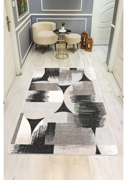 Modern Desenli Dijital Baskı Kaymaz Taban Halı H1117