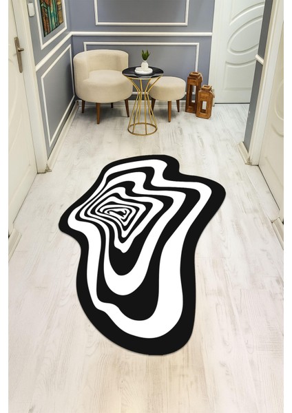 Modern Lazer Kesim Dijital Baskı Kaymaz Taban Halı H0450