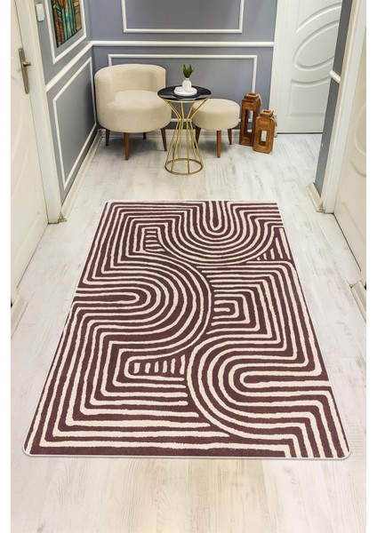 Modern Desenli Dijital Baskı Kaymaz Taban Halı H1126