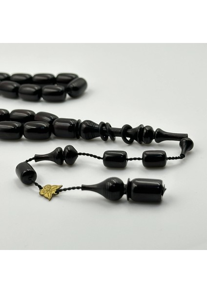 Emine Reşvani Usta Siyah Halkalı Imame Sıkma Kehribar Tespih fiyatları