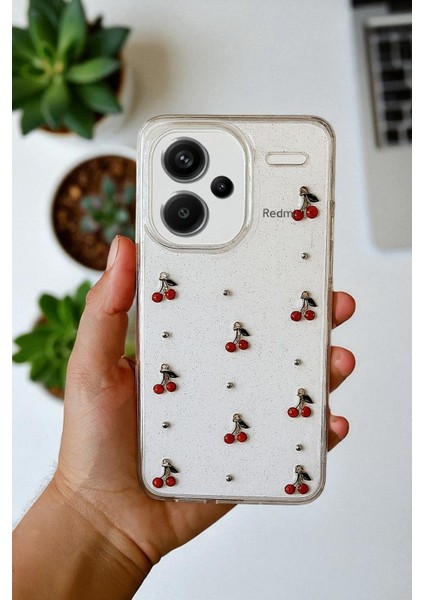 Xiaomi Note 13 Pro Plus 5g Uyumlu – Epoksi Kiraz Desenli, Şeffaf, Darbe Dayanıklı Telefon Kılıfı fiyatları
