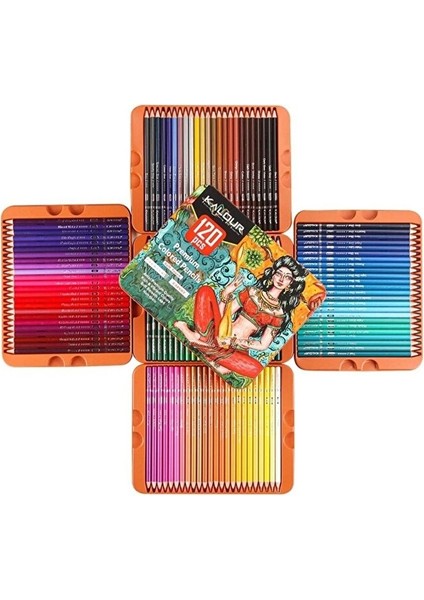 Kalour Profesyonel Artist Kuru Boya Kalem Seti Metal Kutu 120LI fiyatları