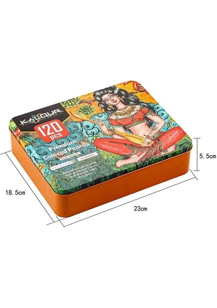 Kalour Profesyonel Artist Kuru Boya Kalem Seti Metal Kutu 120LI modelleri