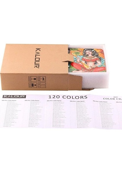 Kalour Profesyonel Artist Kuru Boya Kalem Seti Metal Kutu 120LI fırsatları