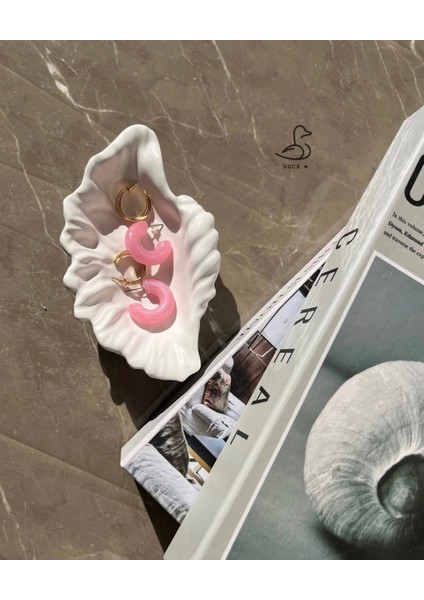 Deniz Kabuğu Görünümlü Taş Tozu Dekoratif Obje 15-10 cm modelleri