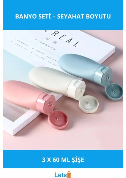 3 Adet Seyahat Dostu Sızdırmaz Şişe Seti