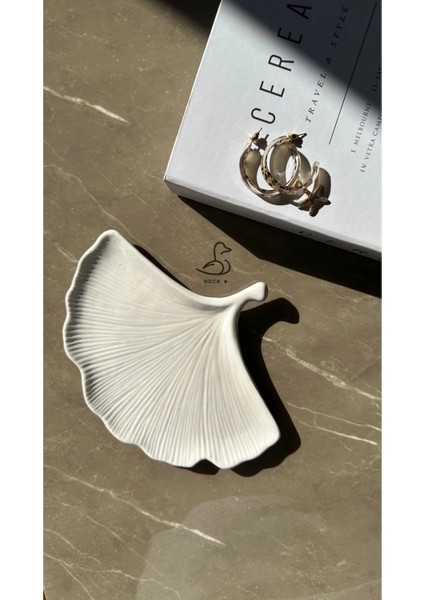 Yaprak Görünümlü Taş Tozu Dekoratif Tabak