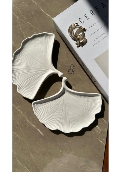 Yaprak Görünümlü Taş Tozu Dekoratif Tabak modelleri