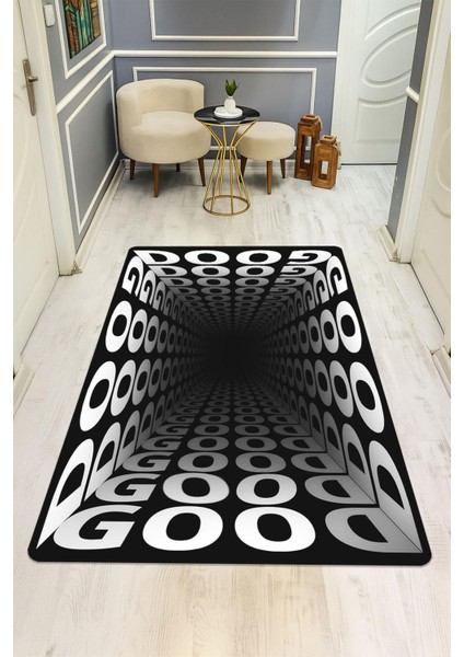 Modern Desenli Dijital Baskı Kaymaz Taban Halı H1111