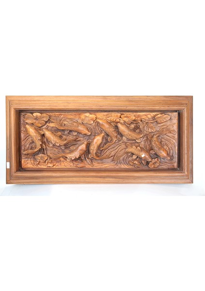 Maun Ağacı El Oyması Balık Tasarımı Pano LIV1923