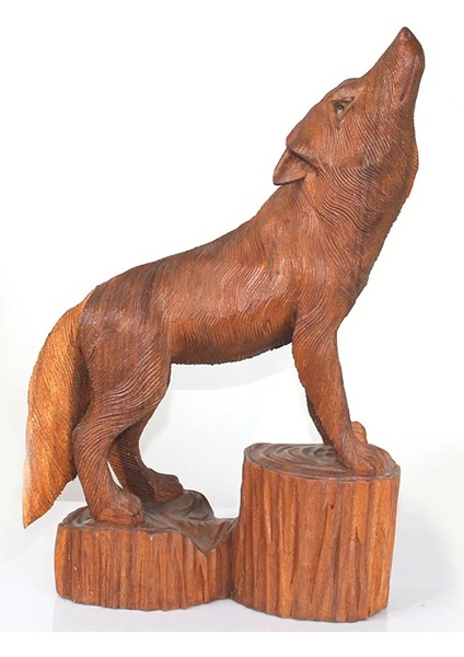 Maun Ağacı El Oyması Kurt Figürü LIV1937