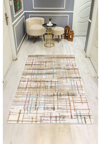 Modern Desenli Dijital Baskı Kaymaz Taban Halı H0252