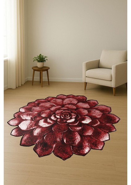 Kırmızı Lazer Çiçek Desenli Dijital Baskı Kaymaz Tabanlı Halı H0430 fiyatları