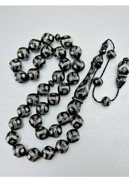 Usta Işi Kuka Gümüş Işlemeli 1000 Ayar Tesbih