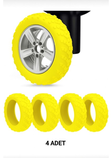 4 Adet Siyah Silikon Bavul Tekerleği Kılıfı Sessiz Koruyucu Ofis Sandalyesi Tekerlek Kılıfı