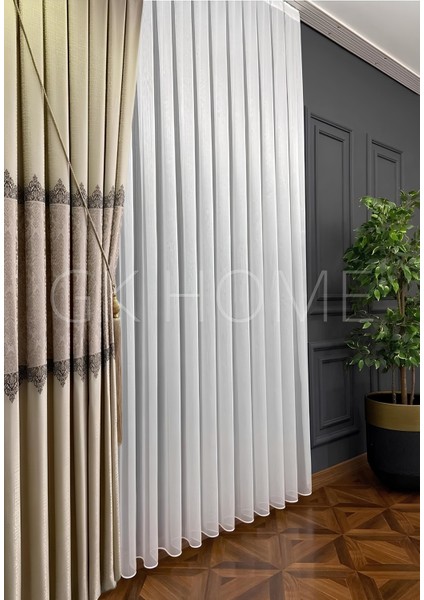 Pano Fon Perde Krem Damask Çiçek Desenli Fon Perde Sık Pile 1/3 Tek Kanat fiyatları