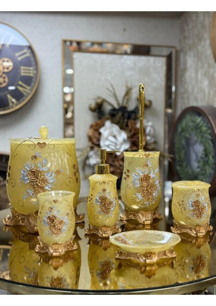 6 Parça Polyester Banyo Seti