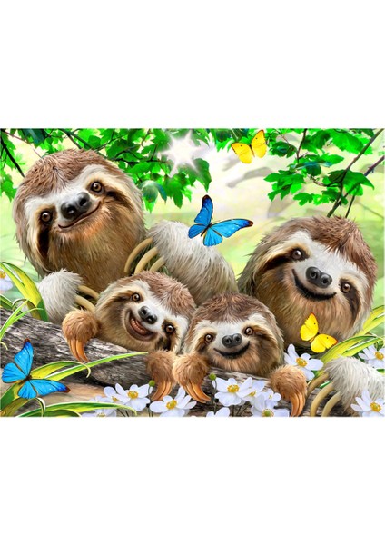 3D Tembel Hayvan Pelüş ve Selfie 48 Parça Puzzle 15804