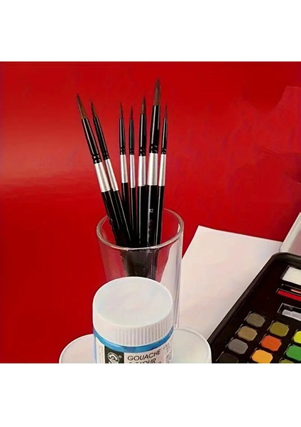 Profesyonel Sincap Saçı Fırça Seti 7 Adet - Detay Boyama Sulu Boya, Akrilik, Guaj, Yağlıboya Için