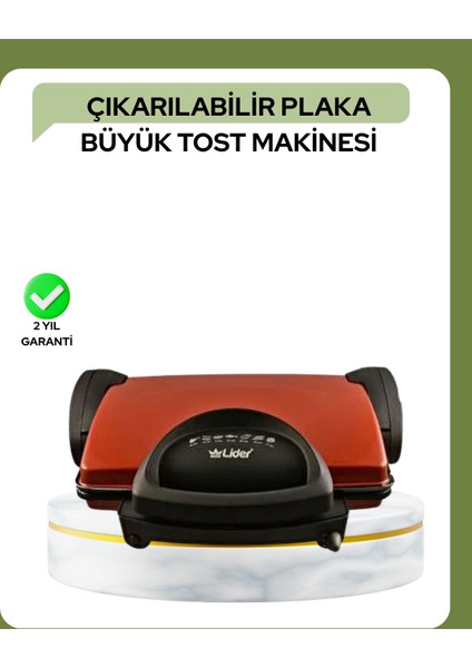 Drnds 2000 Watt Teflon Tost Makinesi – Geniş Plaka, Ayarlanabilir Isı, Kolay Temizlik