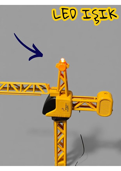 Kumandalı Full Fonksiyon Pilli Işıklı 360 Derece Dönen Kule Vinç Otomatik Model Inşaat Aracı modelleri