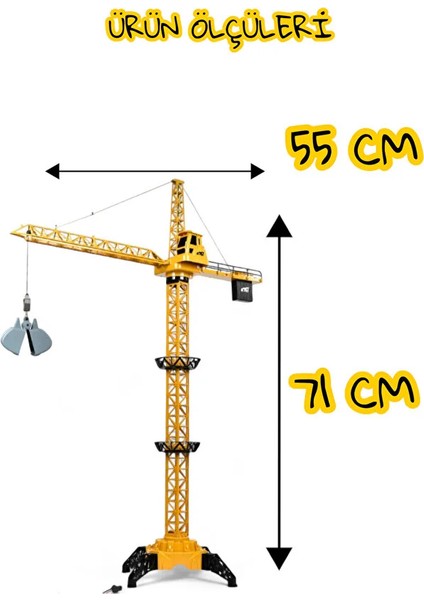 Kumandalı Full Fonksiyon Pilli Işıklı 360 Derece Dönen Kule Vinç Otomatik Model Inşaat Aracı indirimleri