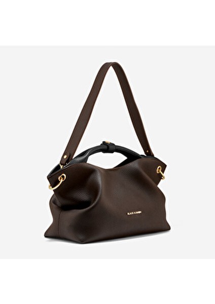 Maxi Boy Kahverengi Kadın El Çantası Aksesuar Detaylı - Tina fırsatları