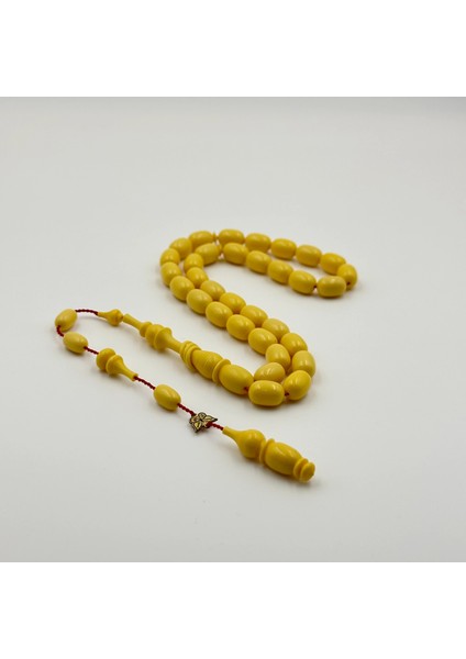 Emine Reşvani Usta Işçilikli Sarı Halkalı Imame Sıkma Kehribar Tespih fiyatları