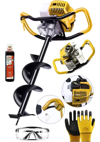 Ylw Teknoloji 5800 cc 4x4 Turbo Benzinli 150MM 100CM Fidan Ekme Toprak Burgu Makinesi fiyatları