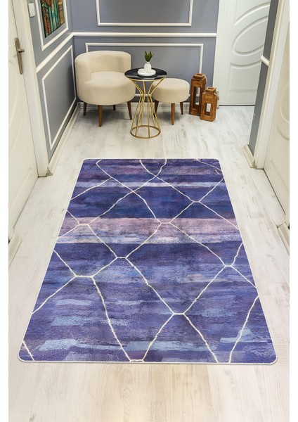 Modern Desenli Dijital Baskı Kaymaz Taban Halı H1040