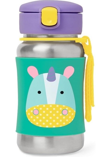 Skip Hop Zoo Pipetli Paslanmaz Çelik Suluk 350 ml
