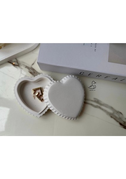 Kalp Görünümlü Taş Tozu Dekoratif Tabak/kase