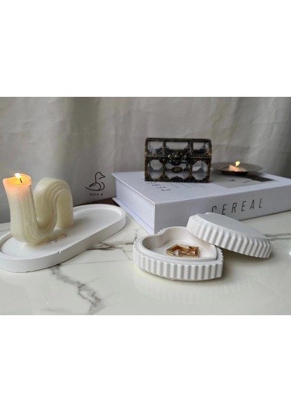 Kalp Görünümlü Taş Tozu Dekoratif Tabak/kase modelleri