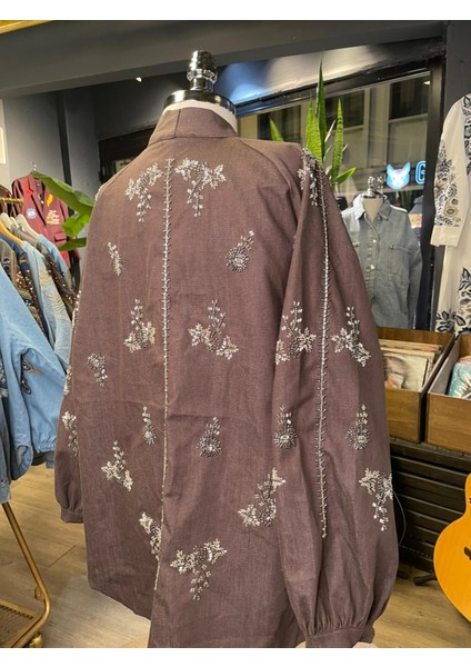 Kadın Taş Işlemeli Uzun Kollu Pamuk Kimono fiyatları