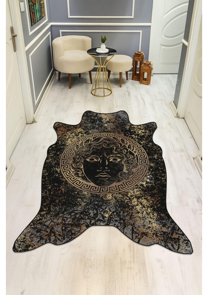 Modern Lazer Kesim Dijital Baskı Kaymaz Taban Halı H0851