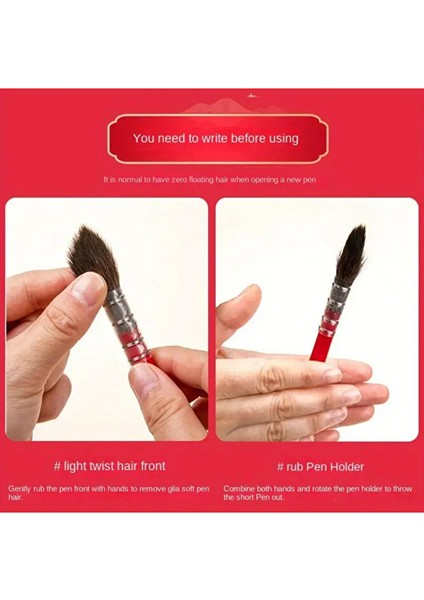 Profesyonel Sincap Kılı Yuvarlak Uçlu El Yapımı Fırça No:7 - Suluboya Mürekkep Akrilik Guaj Için indirimleri