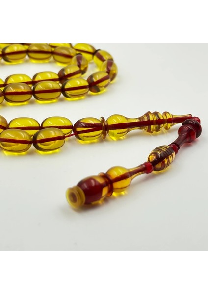 Emine Reşvani Bal Sarısı Özel Tasarım Imame Ateş Kehribar Tespih fiyatları