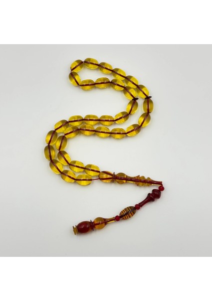 Emine Reşvani Bal Sarısı Özel Tasarım Imame Ateş Kehribar Tespih modelleri